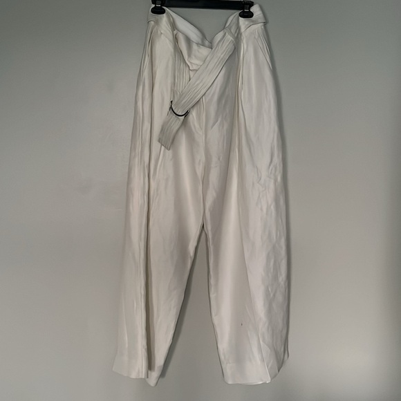 H&M LINEN-BLEND PANTS WITH BELT SiZE 18 NWT - Picture 3 of 8